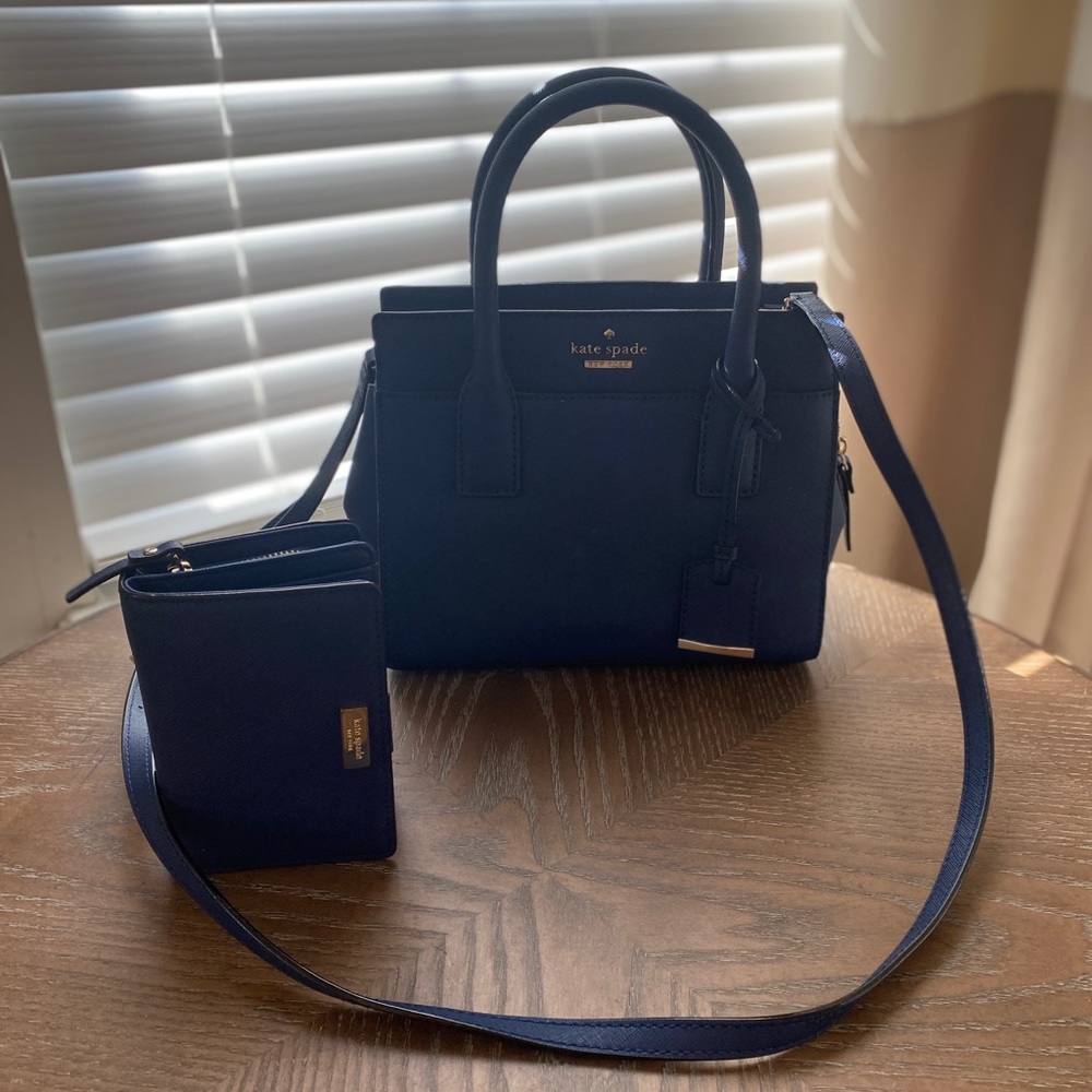 Beautiful blue small Kate Spade purse and wallet